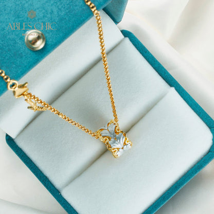 Collier nid d'abeille feuille filigrane 5807
