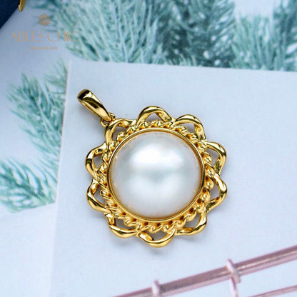Pendentif perle Mabe halo ondulé 5847