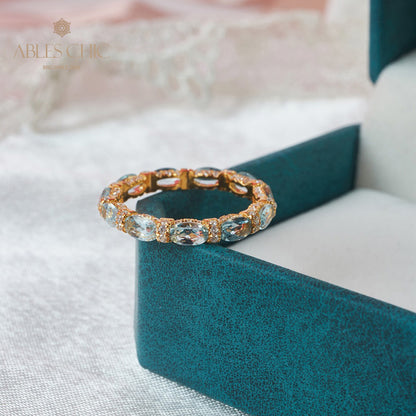 Bague pile aigue-marine 6042