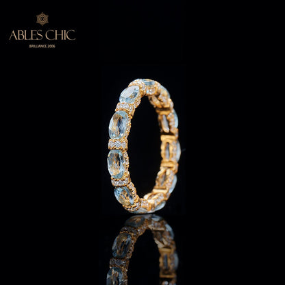 Bague pile aigue-marine 6042