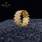 Bague ouverte en pierre à plusieurs rangées de dentelle 5705