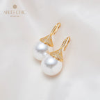 Boucle d'oreille en perles de coquille florale 5785