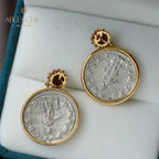 Boucles d’oreilles florales en lire romaine