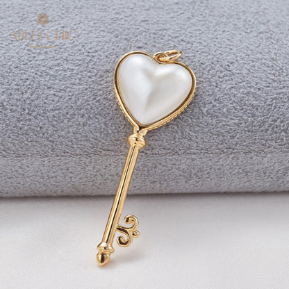 Pendentif Clé Perle Coeur Mabe 5840