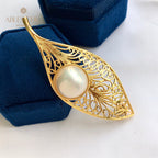 Pendentif feuille en filigrane de perles Mabe 5844