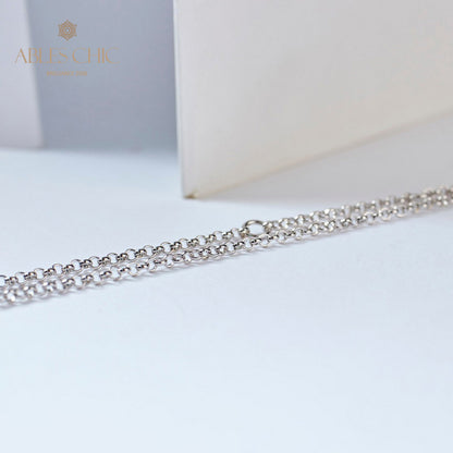 Collier avec anneaux entrelacés à motif en soie 5861