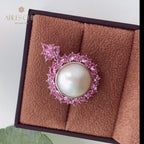 Pendentif perle CZ Halo Mabe 5861