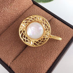 Pendentif disque en maille de perles Mabe 5956