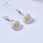 Boucles d'oreilles pendantes florales en forme de dôme 5894