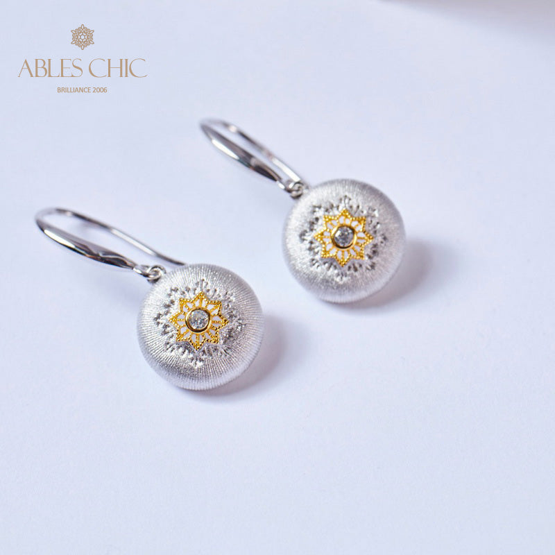 Boucles d'oreilles pendantes florales en forme de dôme 5894