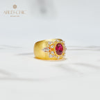 Bague Soyeuse Fleur de Saphir 6065