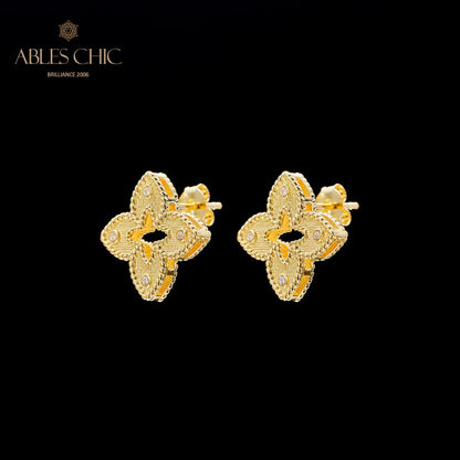 Boucles d'oreilles celtiques trèfles soyeux 5880