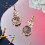 Boucles d'oreilles médaillon halo de diamants