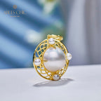 Pendentif disque en maille de perles Mabe 5956