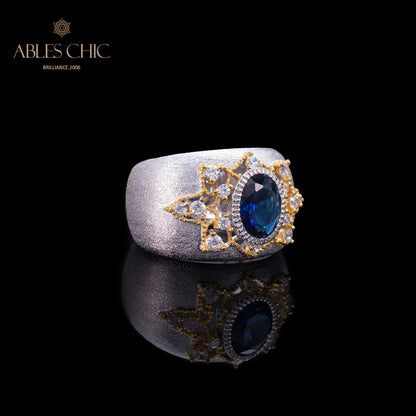 Bague Soyeuse Fleur de Saphir 6065