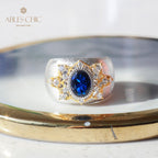 Bague Soyeuse Fleur de Saphir 6065