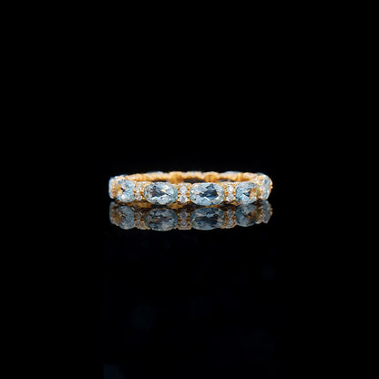 Bague pile aigue-marine 6042