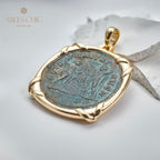 Pendentif pièce de monnaie en lire romaine uniquement