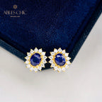 Boucles d'oreilles florales rubis naturel 5816