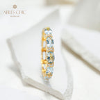 Bague pile aigue-marine 6042