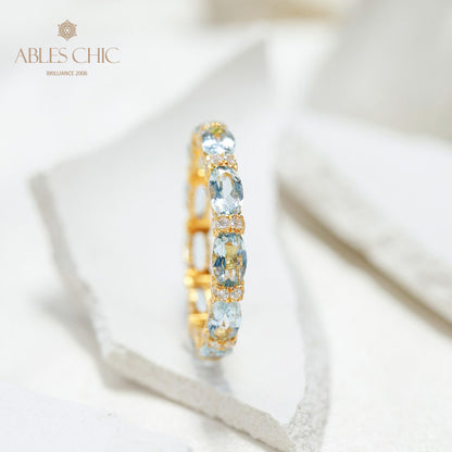 Bague pile aigue-marine 6042