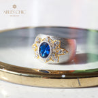 Bague Soyeuse Fleur de Saphir 6065