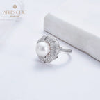 Bague florale en perles d'Akoya 5783