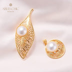 Pendentif feuille en filigrane de perles Mabe 5844