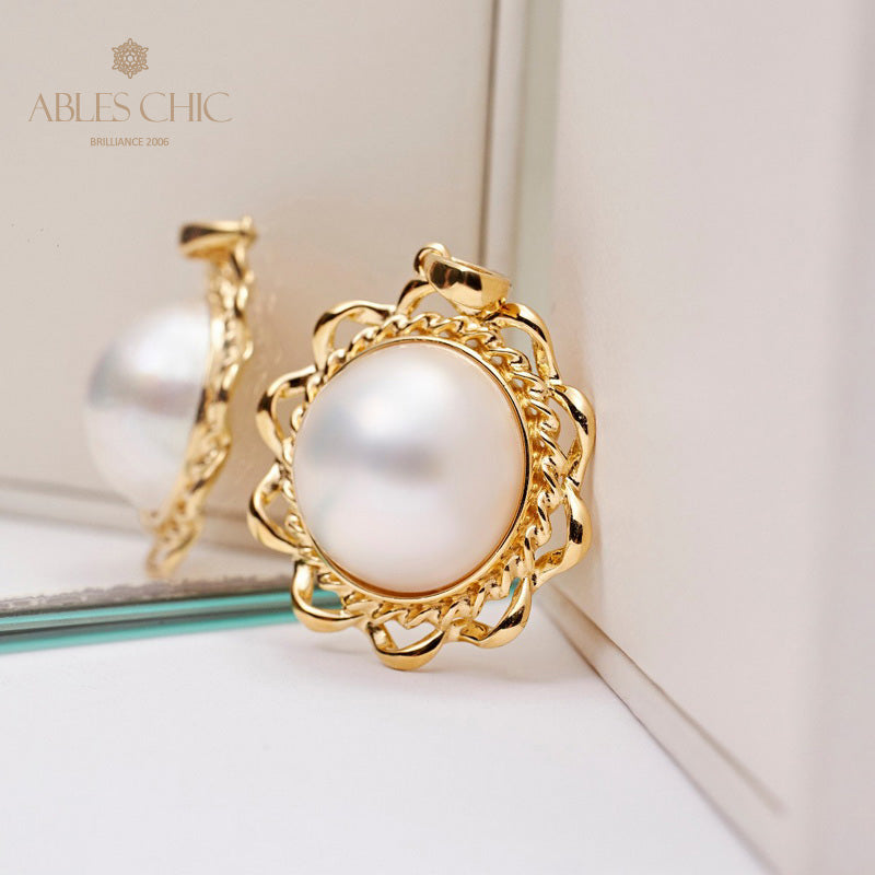 Pendentif perle Mabe halo ondulé 5847