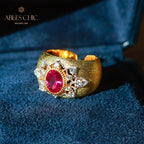 Bague Soyeuse Fleur de Saphir 6065