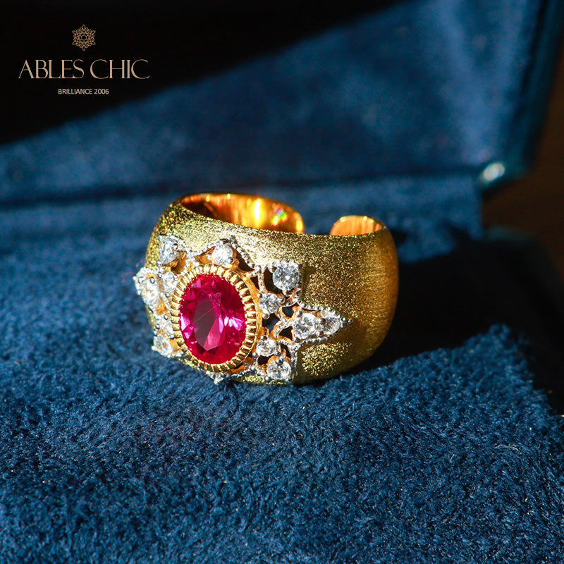 Bague Soyeuse Fleur de Saphir 6065