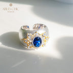 Bague Soyeuse Fleur de Saphir 6065