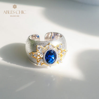 Bague Soyeuse Fleur de Saphir 6065