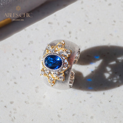 Bague Soyeuse Fleur de Saphir 6065