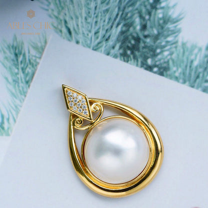 Pendentif Solitaire Perle Mabe 5916