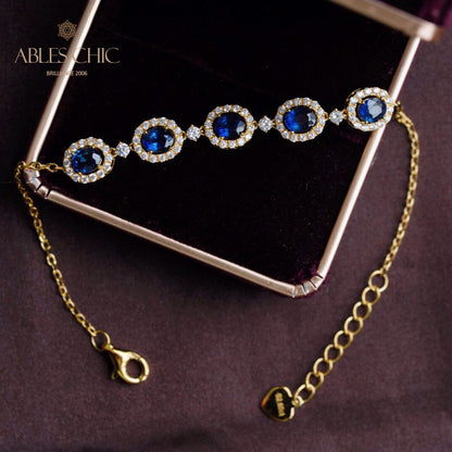 Bracelet chaîne saphir naturel 5850