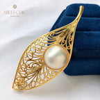 Pendentif feuille en filigrane de perles Mabe 5844