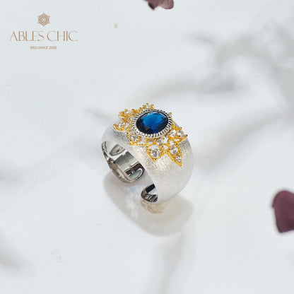 Bague Soyeuse Fleur de Saphir 6065