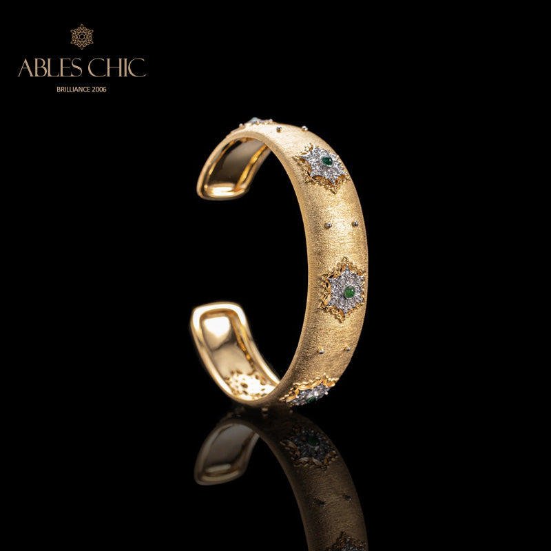 Bracelet Soyeux Émeraude Floral 6039