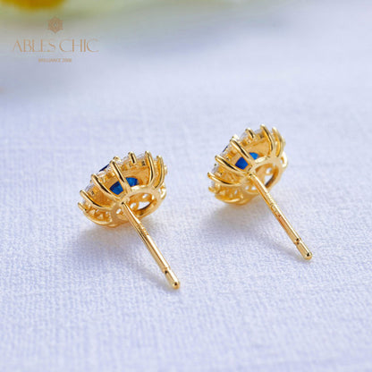 Boucles d'oreilles florales rubis naturel 5816
