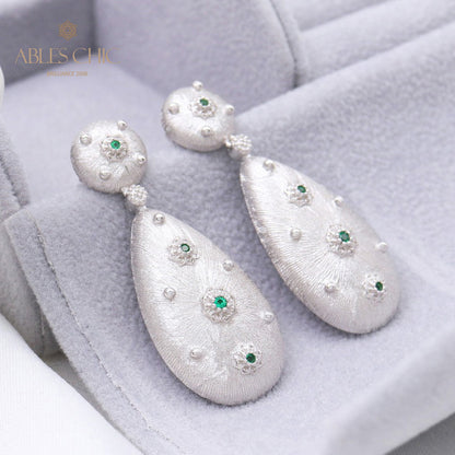 Boucles d'oreilles étoilées en forme de larme soyeuse 5050