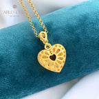 Collier à breloques en forme de cœur à motif en tissu 5849
