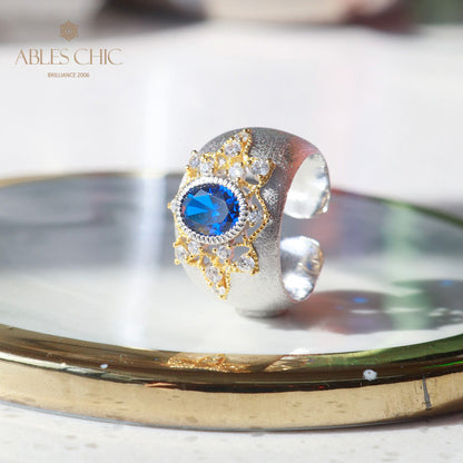 Bague Soyeuse Fleur de Saphir 6065