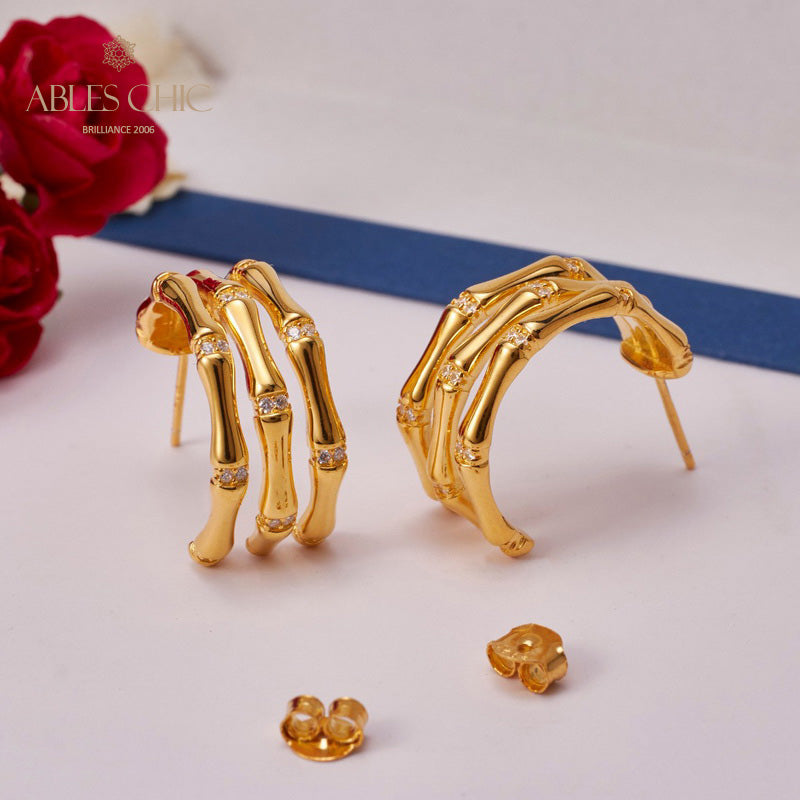 Boucles d'oreilles Noeuds Bambou 5736