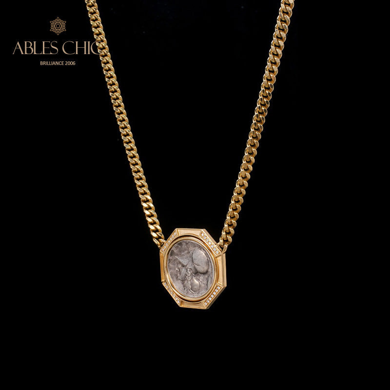 Collier médaillon byzantin Athéna