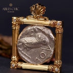 Pendentif de pièce de monnaie byzantine Lira Athena uniquement