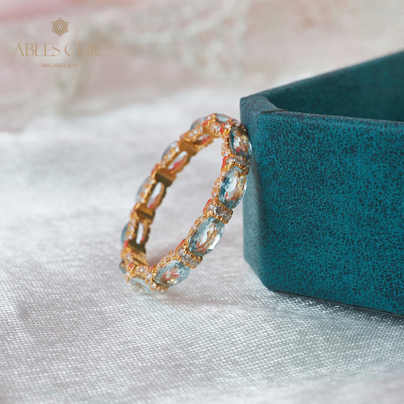 Bague pile aigue-marine 6042