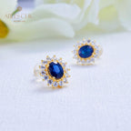 Boucles d'oreilles florales rubis naturel 5816