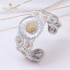 Bracelet ouvert fleurs de marguerite 5254