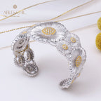 Bracelet ouvert fleurs de marguerite 5254